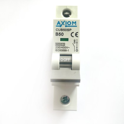 Axiom CUB50SP B50 50A 50 Amp MCB Circuit Breaker Type B
